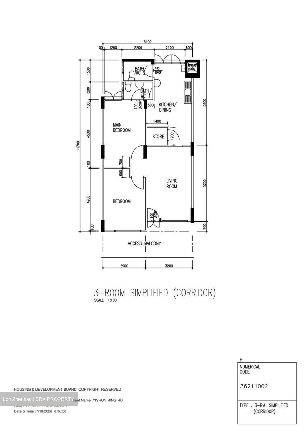 Blk 113 Chong Pang Vale (Yishun), HDB 3 Rooms #629222201